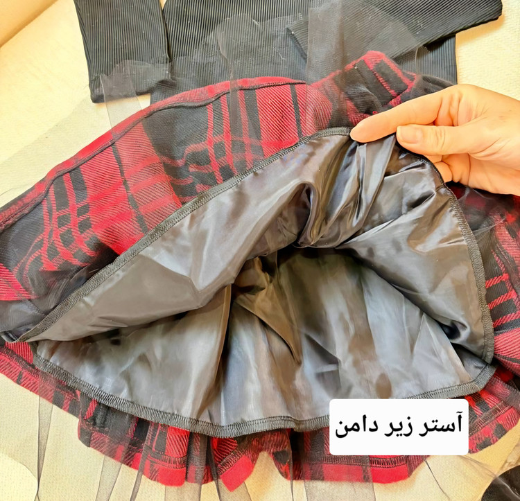 دامن موهرخارجی و تور ، همراه با آستر ساتن ، مناسب 1تا9سال
